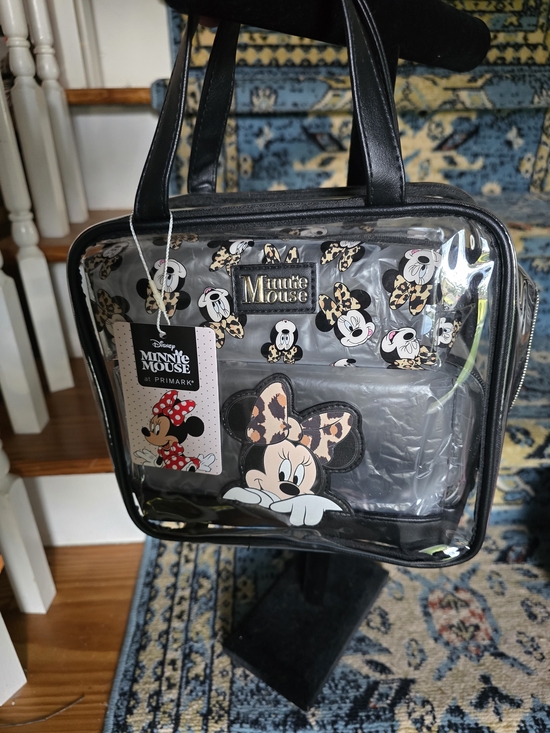 Disney Handbags - Disney Minnie Mouse Clear Tote Bag - Black with Leopard Print Accents